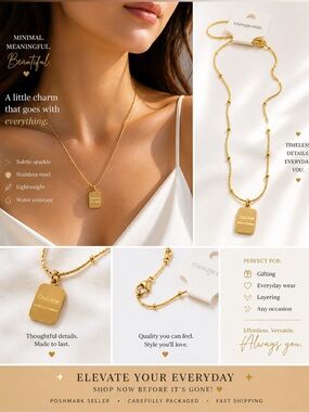 Chor Gold Pendant Necklace with Beaded Chain